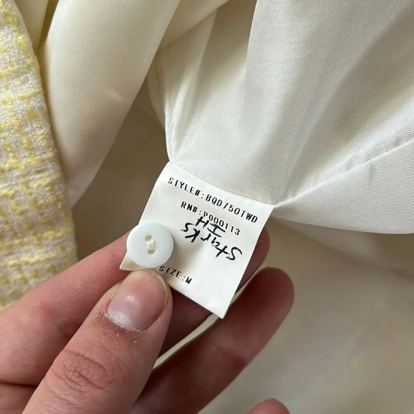 Blaque Label Yellow Tweed Long Sleeve Dress Size Medium - Picture 3 of 5